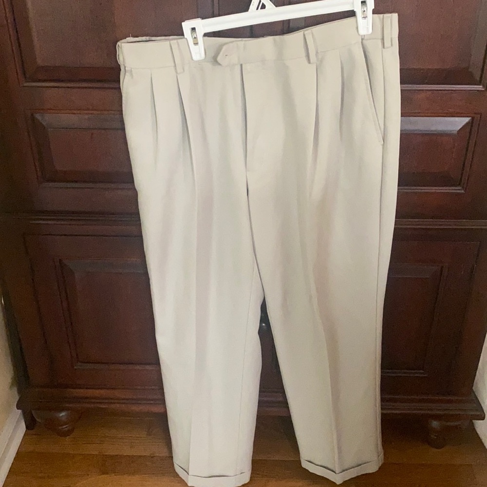 Savane Khaki Adjustable Waist Dress Pants